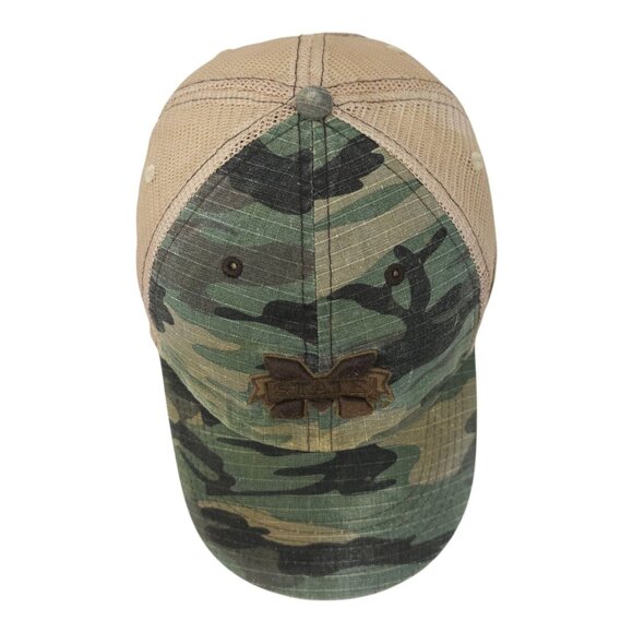 Mississippi State Bulldogs Strapback Cap Hat Logo Patch Distressed Camo Mesh TOW - Picture 6 of 14